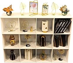 جالسا رف عرض مكعب ابيض عصري من خشب ام دي اف، 120×90 سم، 12 حجرة، وحدة حائط مزخرفة، ديكور اسود وذهبي