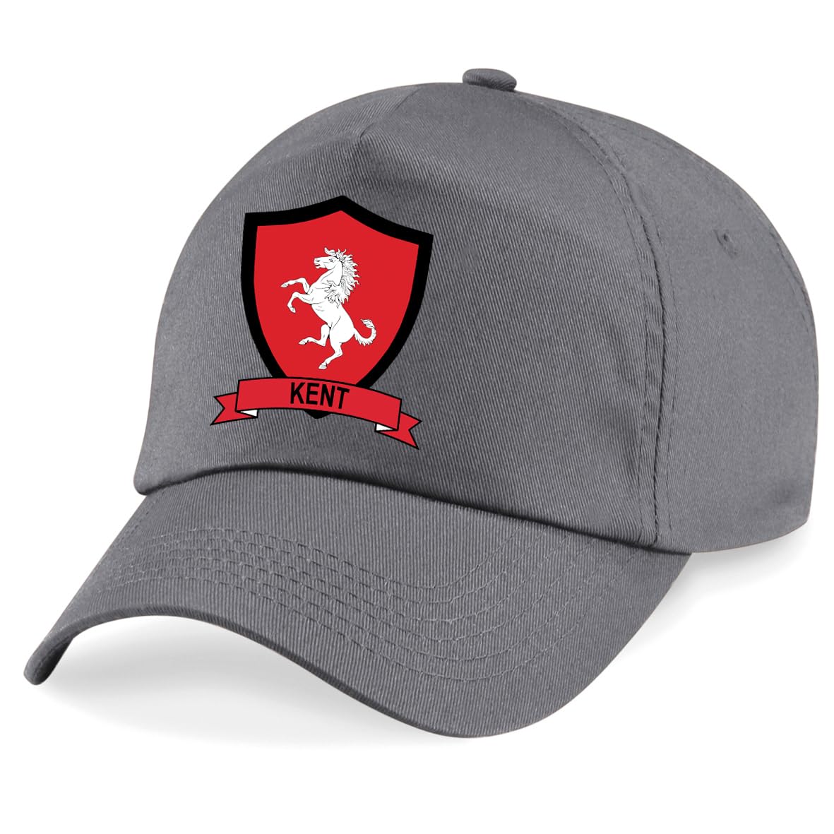 Kent County Embroidered Baseball Cap Cricket Sport Your County Embroidery (Grey)