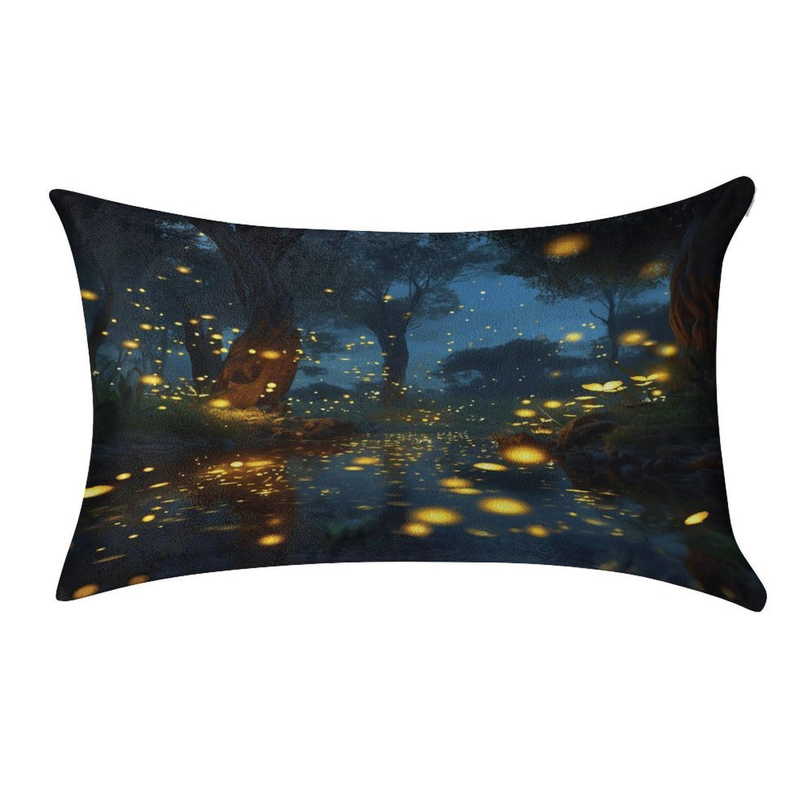 VstaDank Fireflies Throw Pillow Cover 12"×20" Ultra Soft Pillowcase Cozy Lumbar Pillow Shell Gold Velvet Exquisite Decorative Cushion Sham Protector for Couch Sofa Bedroom