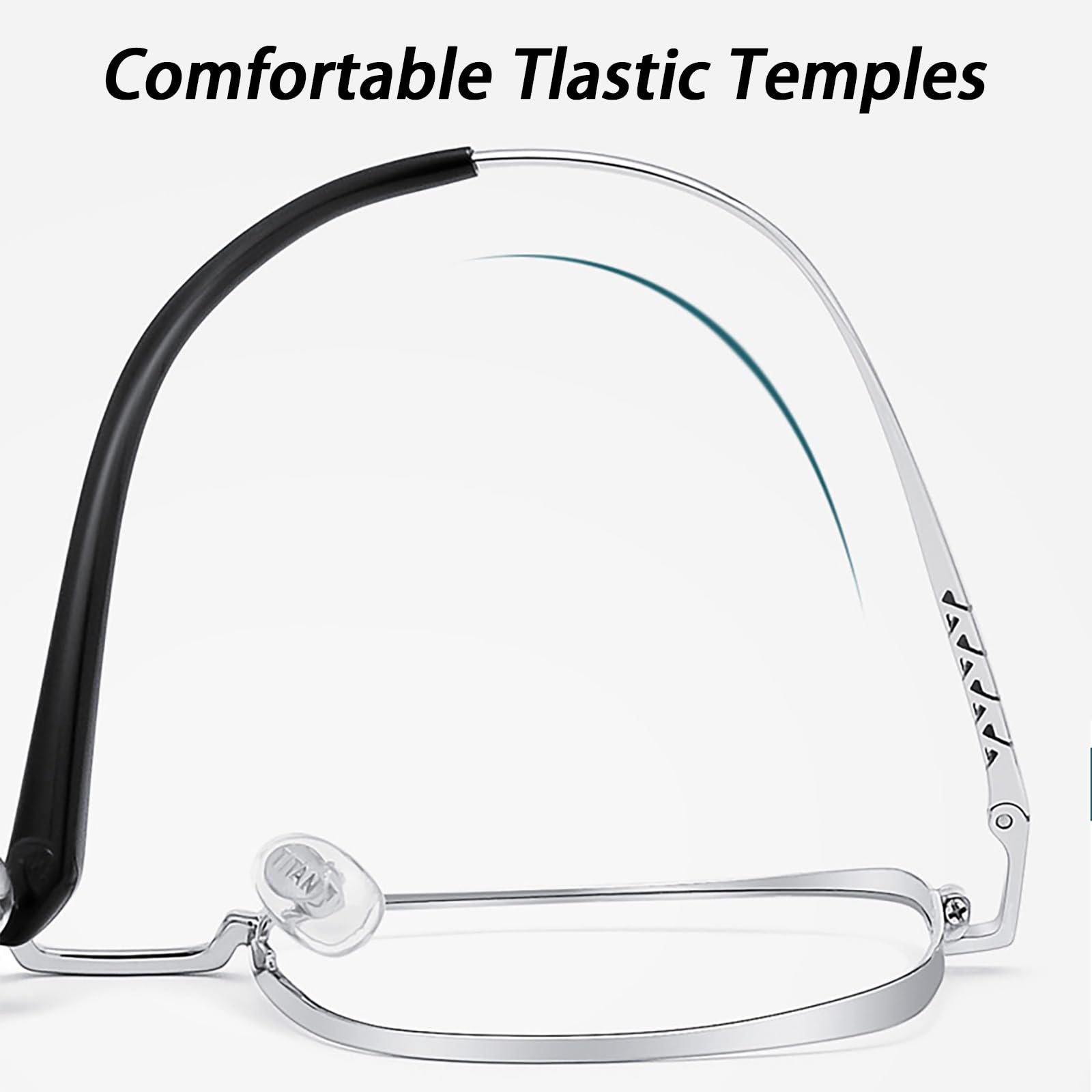 Rechteck Rahmen Lesebrille für Herren, Blaulichtfilter Metall Titan Lesebrillen Lesehilfe Anti-Blaulicht/Glare Computerbrille 1.0 1.5 2.0 2.5 3.0