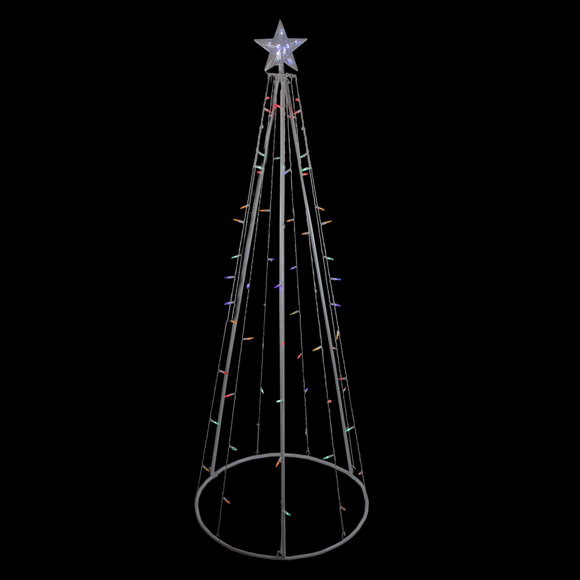 LED Lighted Cone Tree Outdoor Christmas Decoration - 6' - Multi Lights