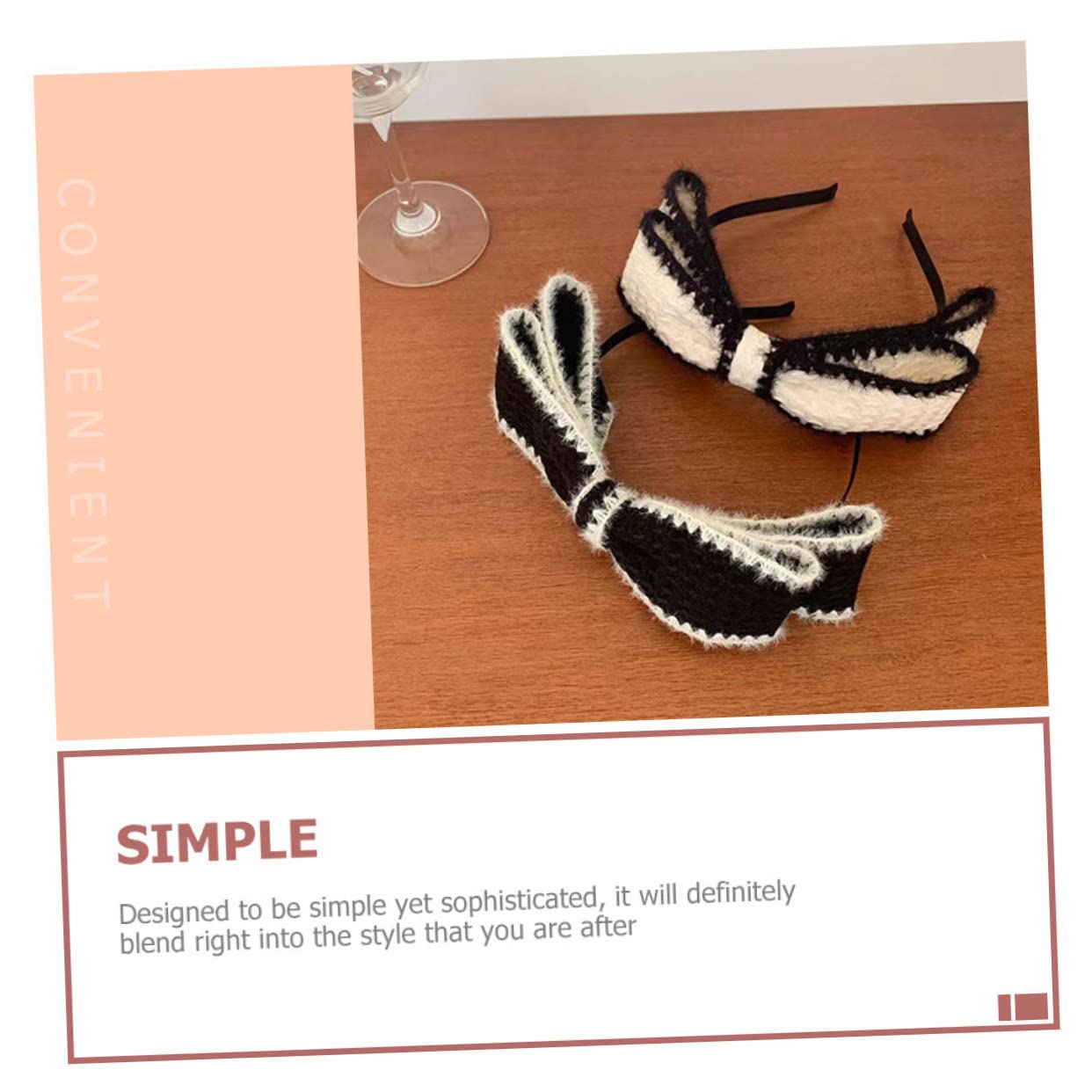 FRCOLOR 6 Pz archetto ad barrette forcine per ragazze di neri cerchietti bambina per con fiocco per la testa '