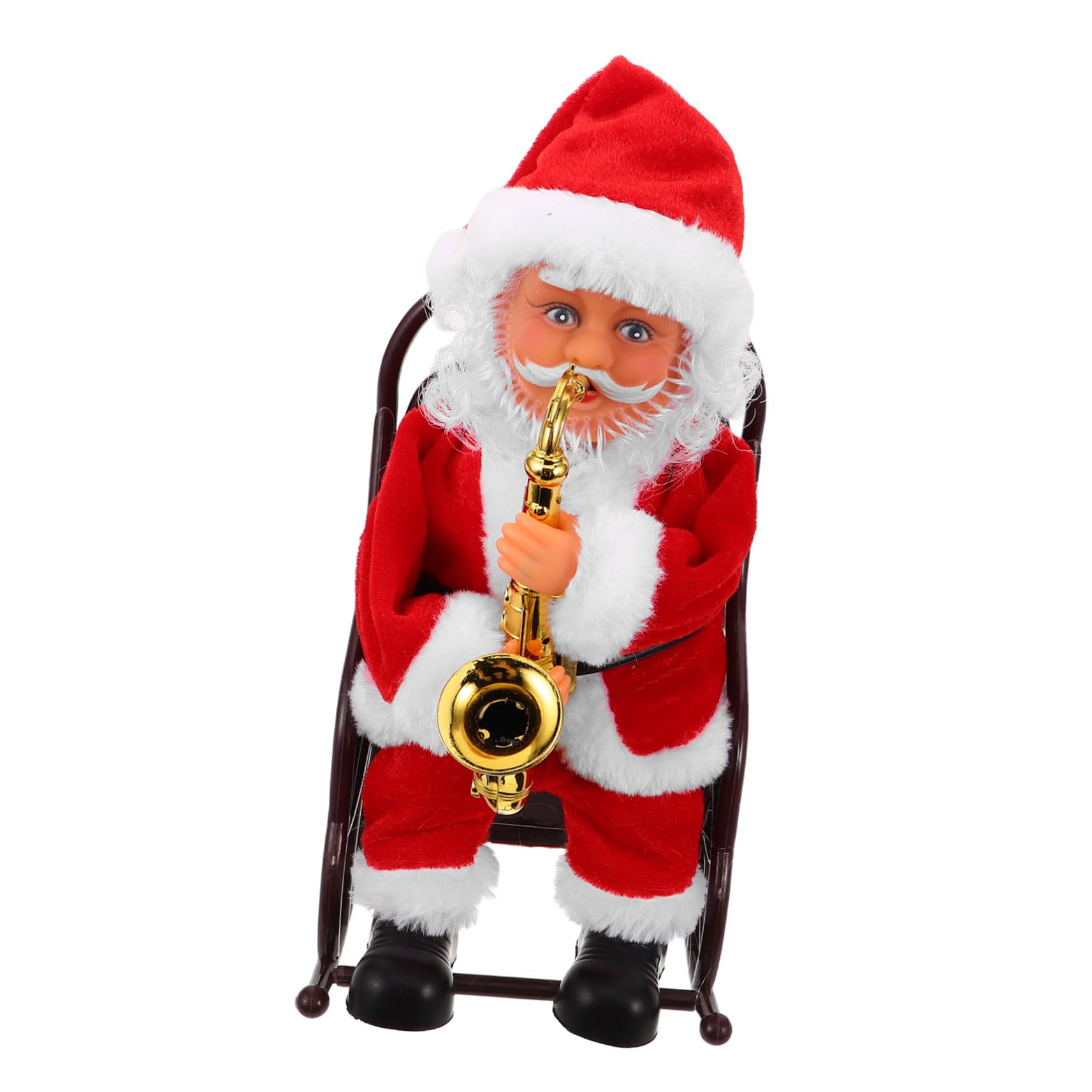 UPKOCH Juguete de Papá Noel Eléctrico con Música y Silla de Ruedas Figura Decorativa para Fiestas Navideñas Juguete Divertido Adultos
