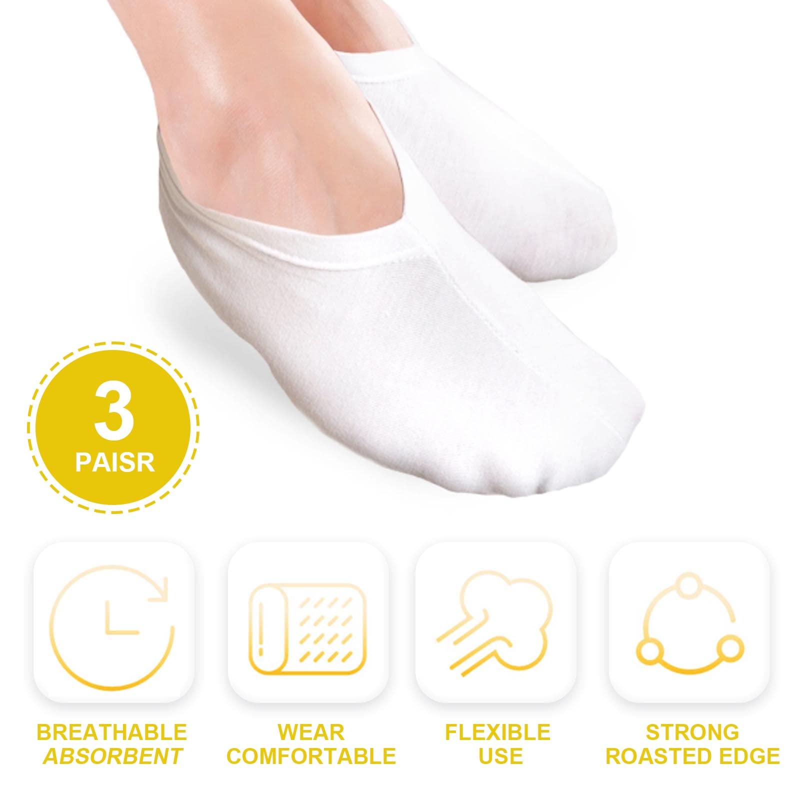 Lot De 5 Paires Chaussettes Invisibles Femme - Demi-chaussettes Beiges Antidérapantes Pour Escarpins, Sandales Et Talons