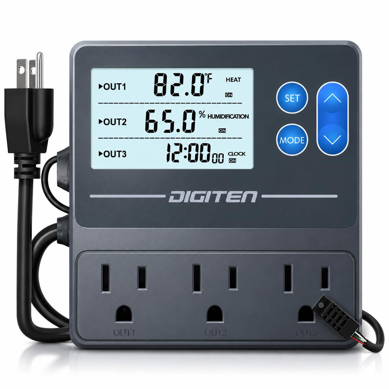 DIGITEN Controlador de temperatura y humedad 3 en 1 con salida de