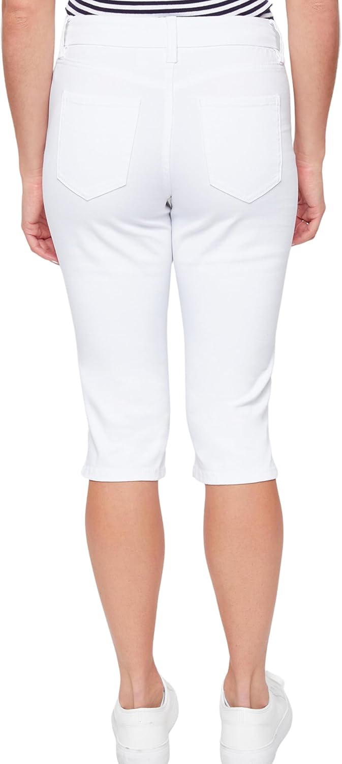 Royalty For Me Womens Women's Petite Curvy High Rise Side Slit Hem Capri