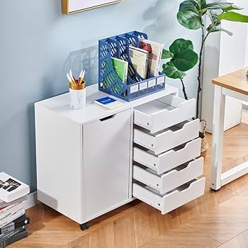 【最終値下げ！】木製デスク 引き出し5つ付き 楽天市場】送料無料 サイドワゴン 5段 キャスター付き デスク