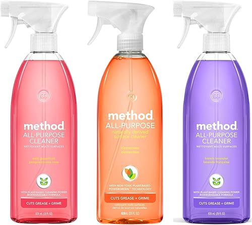 Method Limpiador multiusos paquete variado de 3 aromas, 1 pomelo rosa, 1 clementina, 1 lavanda francesa, 28 onzas cada uno Method Limpiador multiusos paquete variado de 3 aromas, 1 pomelo rosa, 1 clementina, 1 lavanda francesa, 28 onzas cada uno
