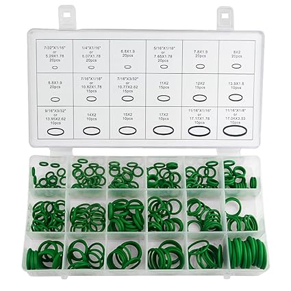 XLX 270Pcs 18 Sizes Rubber O-Ring Gasket Silicone Sealing Repair Box Washer Seal Assortment Set for Plumbing Automotive General Repair