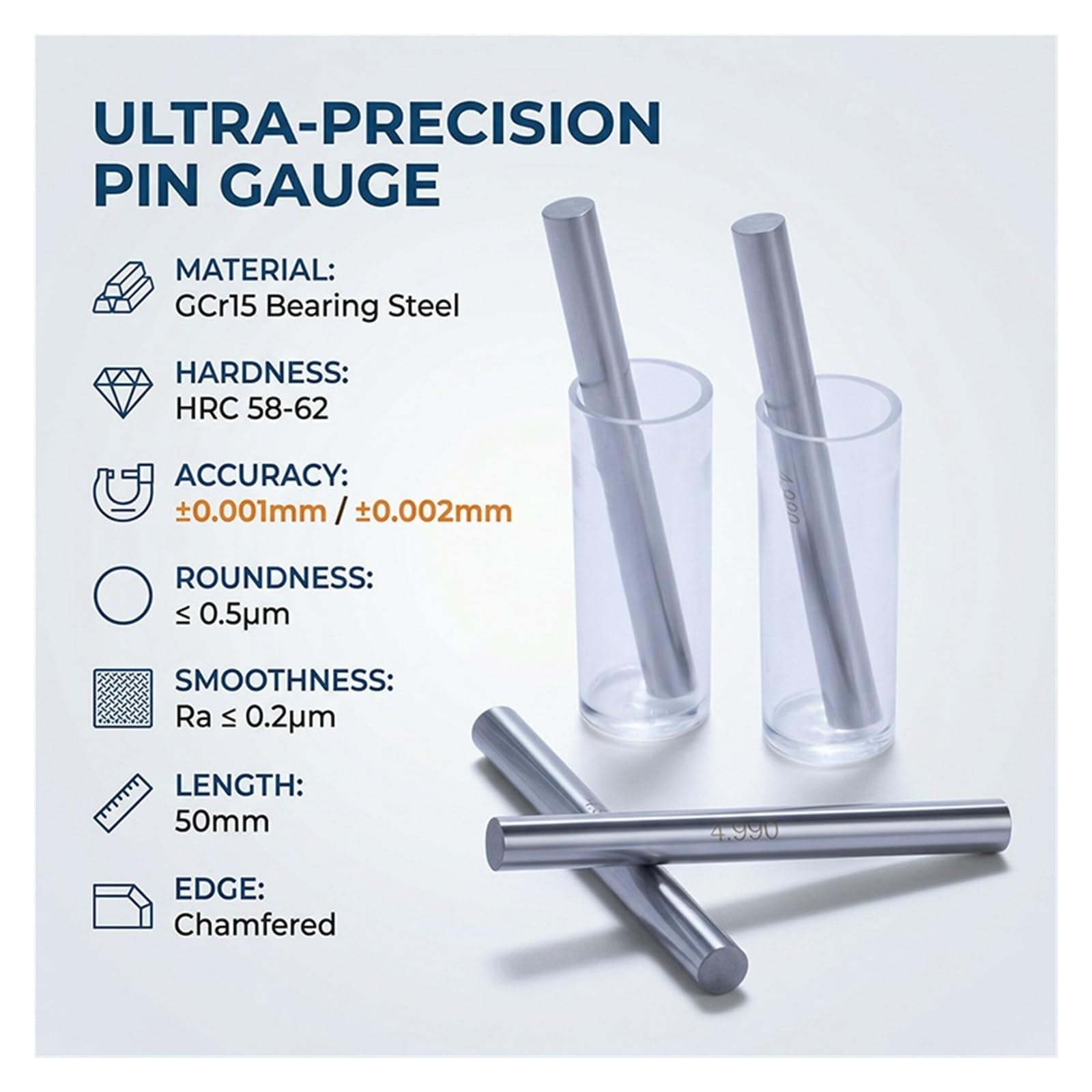 Juego De Calibradores De Precisión De 10mm, Paso 0,01/0,05/0,1mm, Herramientas De Inspección Y Calibración De Micrómetro De Acero Medición precisa(0.10-10.00mm 100Pcs)