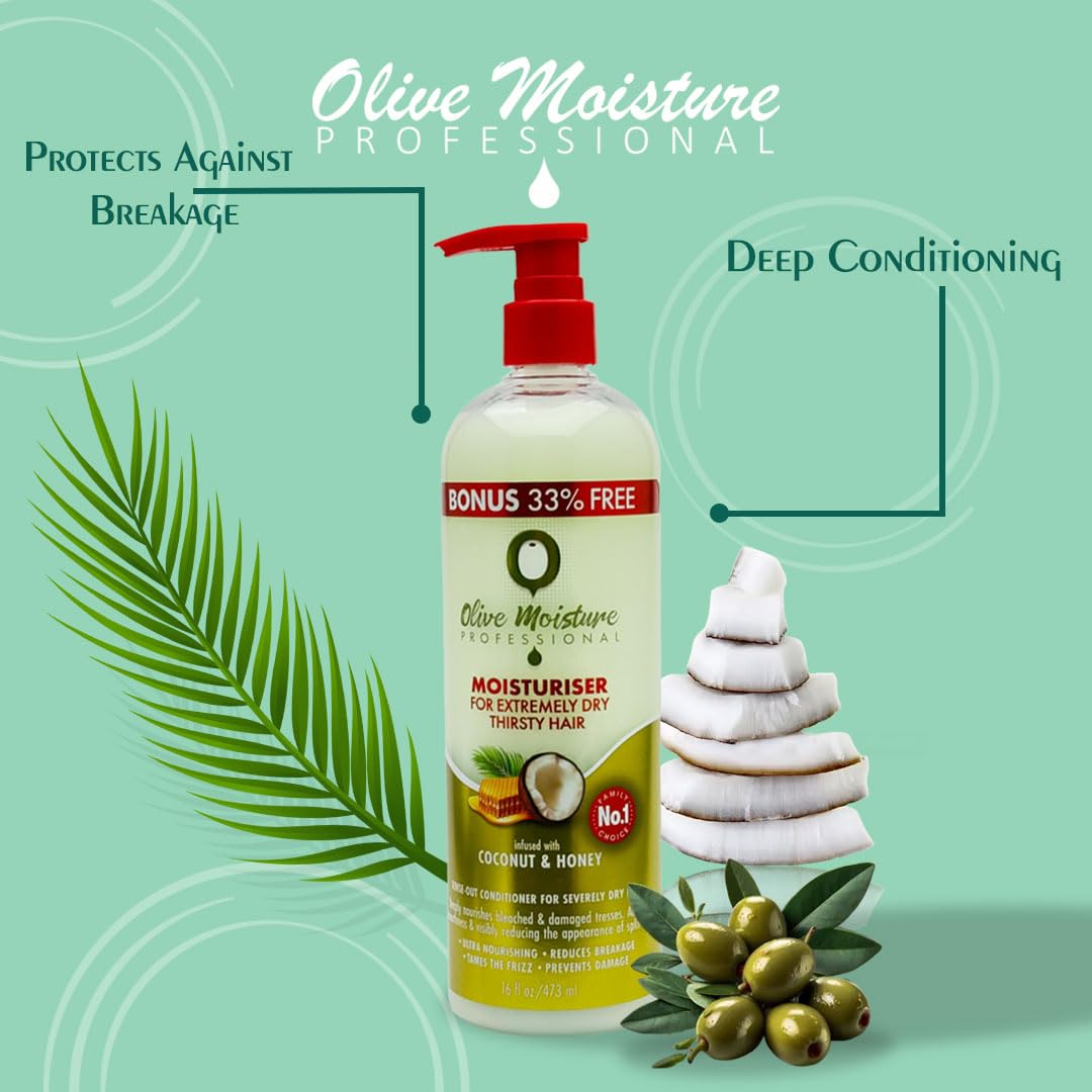 Olive Moisture Professional Moisturiser for Extremely Dry Hair 16 Oz, White, 1 ml (Pack of 1) - Image 3