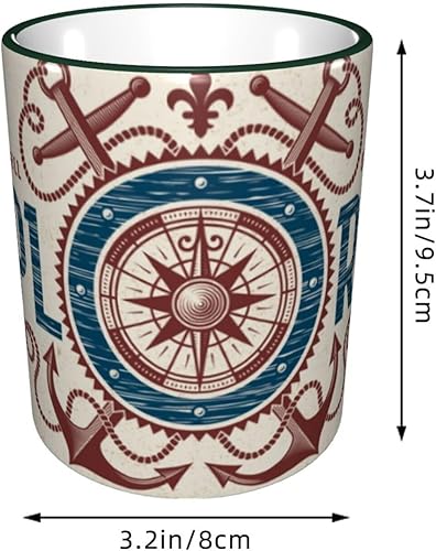 Miniatura 2 de Vintage Never Stop Exploring Compass Coffee Mug Coffee Cups Ceramic with Handle,Tea Cups Mug tazas para cafe Drinking Cups Gifts for Women