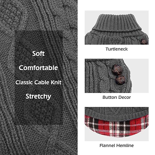 Kyeese Dog Sweaters Warm Dog Sweaters For Small Dogs Male Turtleneck Small Dog Sweater Knitwear Dog Coats Dog Clothes With Gingham Patchwork Pet Sweater For Fall Winter thumb #2