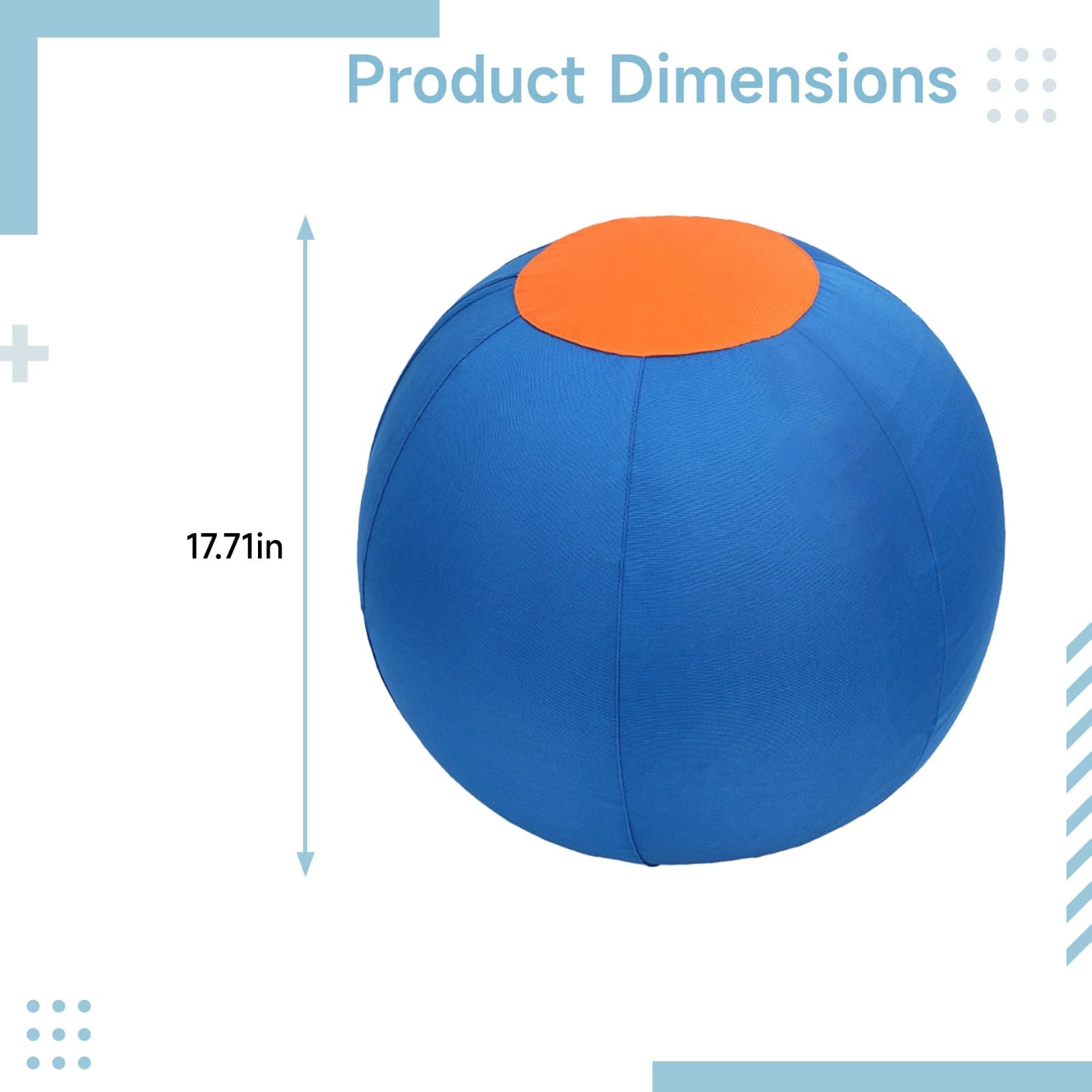 Palla per cani da 45 cm, blu, include palla, rivestimento in tessuto Oxford, istruzioni (lingua italiana non garantita), pompa, tappo e pinzette, per favorire l'istinto del cappello, giocattolo per
