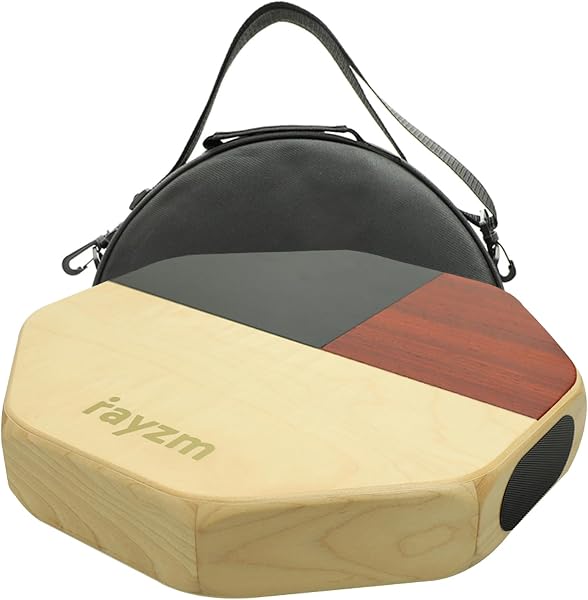 rayzm Cajon przenośny bęben perkusyjny z wyściełaną torbą, kompaktowy, ośmiokątny bęben ręczny, 3 tony, instrumentem perkusyjnym z efektami bongo i wałkiem