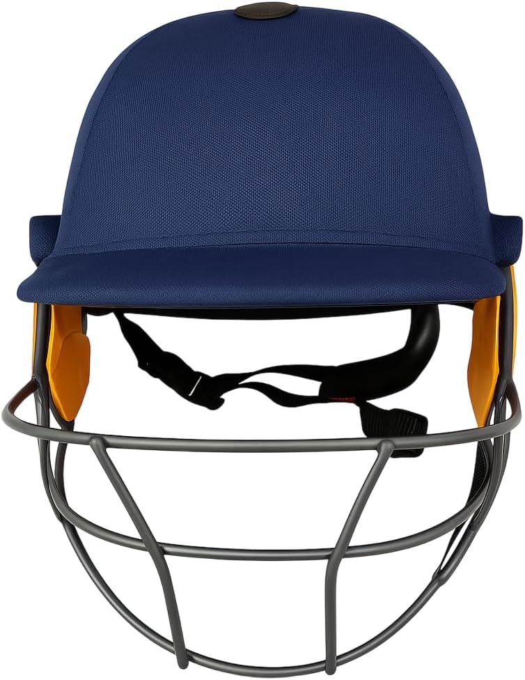 PUMA Pitch Pro Cricket Helmet Navy Blue Adult Medium - High-Impact Protection, Ventilation & Secure Fit