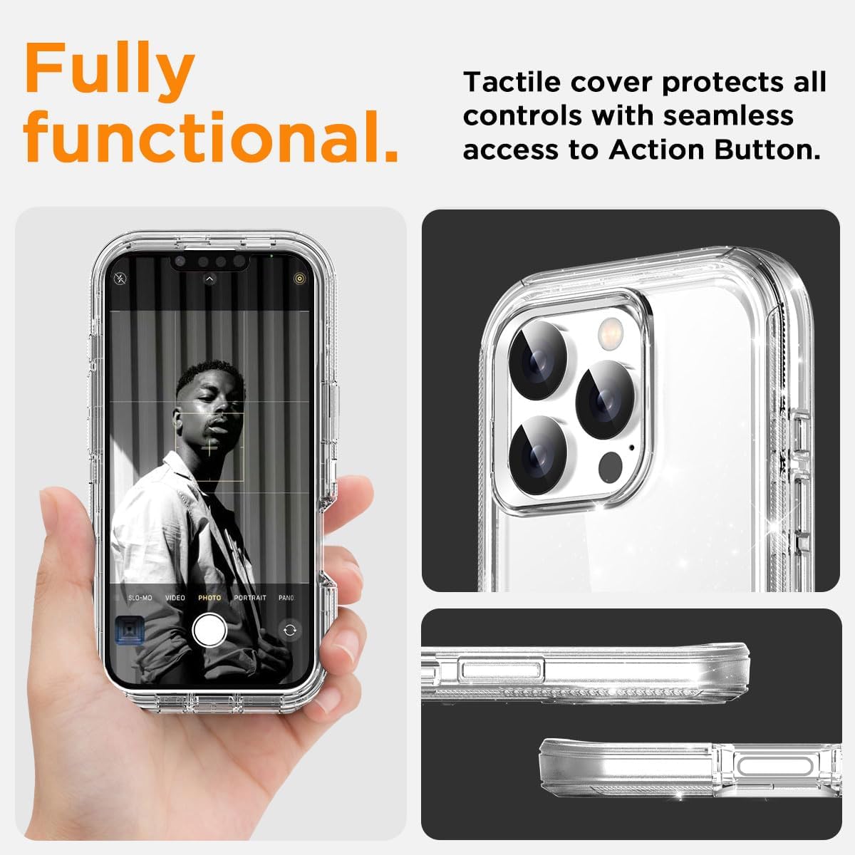 AICase for iPhone 16 Pro Max Case Clear Glitter Bling 3 in 1 Heavy Duty Drop Protection Full Body Rugged Shockproof/Dust Proof 3-Layer Military Protective Tough Durable for iPhone 16 Pro Max 6.9"_3 - Image 7