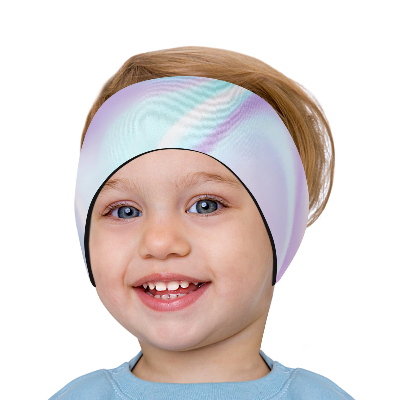 HeySplash Swimming Headband, Elastic Neoprene Swimming Earplugs Kids Ear Plugs Ear Band Swimmer Protection, EarGuard & Hair Guard for Kids Adult, Keep Water Out, Hold Earplugs in, S, Purple Tie-Dye โ image 1