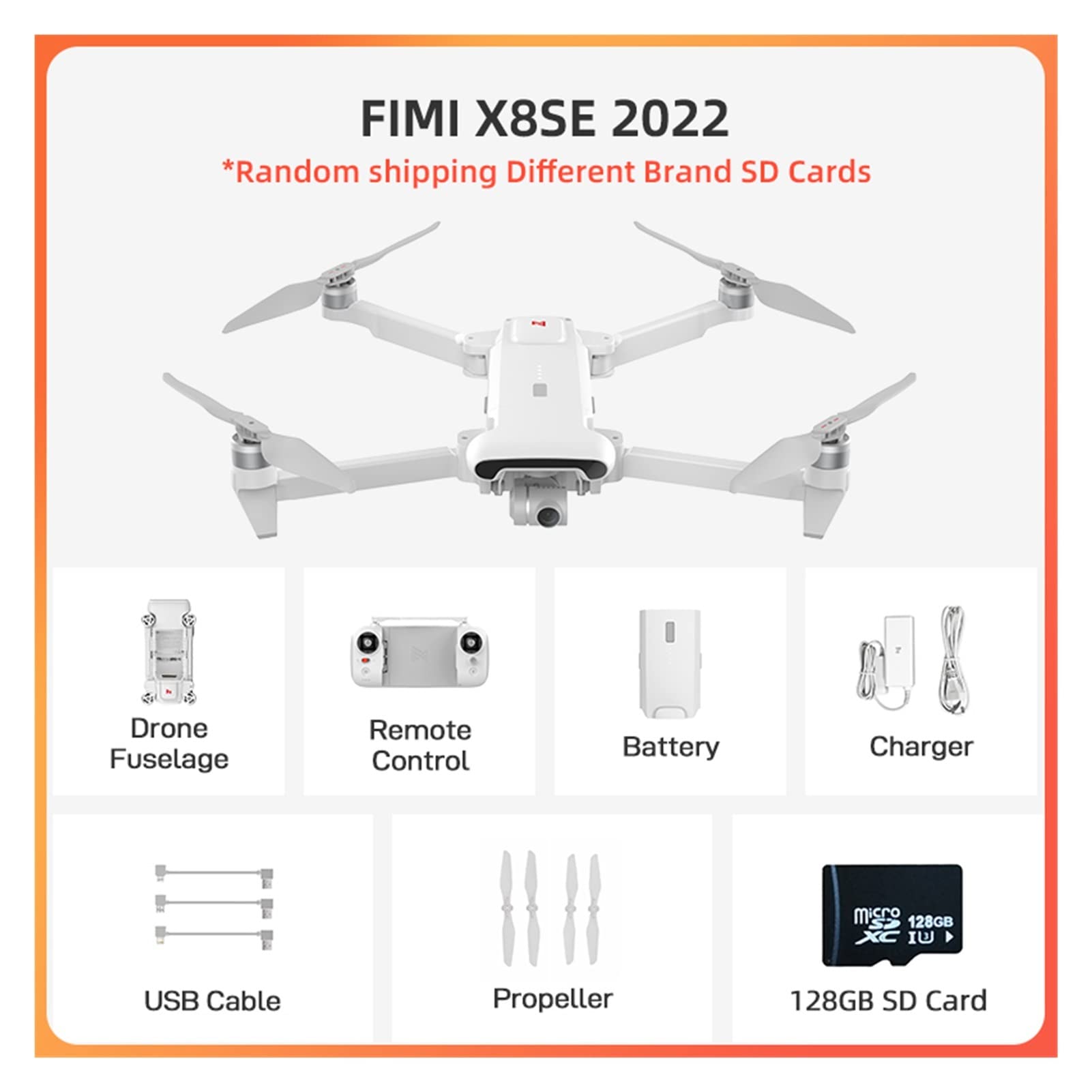 X8SE Kamera Drone 4K Profesjonalna kamera Quadcopter RC Helikopter 10KM FPV 3- Gimbal 4K Kamera GPS RC Drone Nowy (Kolor: biały 128 gb)