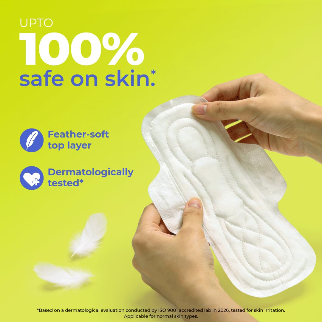 Nua MyWave XL Sanitary Pads for Women | Heavy Flow Period Pads | Super Soft, Rash-Free, Leak-Proof | Super Absorbent | Pack of 28 | Individually Wrapped | 280 mm