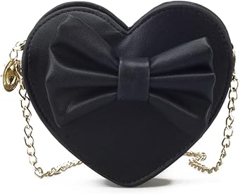 ZGMYC Cute Heart-shaped Crossbody Purse Bowknot Shoulder Bag Satchel for Little Girls Toddlers