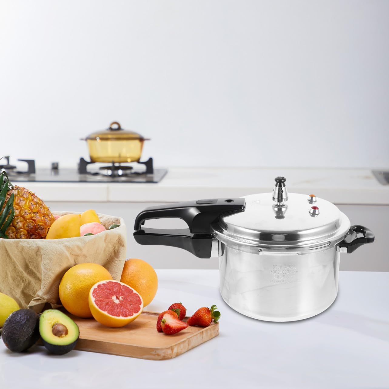 Aluminum Pressure Cooker with Thickened Pot Body Stovetop Pressure Pot Compatible with Gas Stove and Induction Cooker Fast Cooking for Steaming Braising Stewing and Soup Making