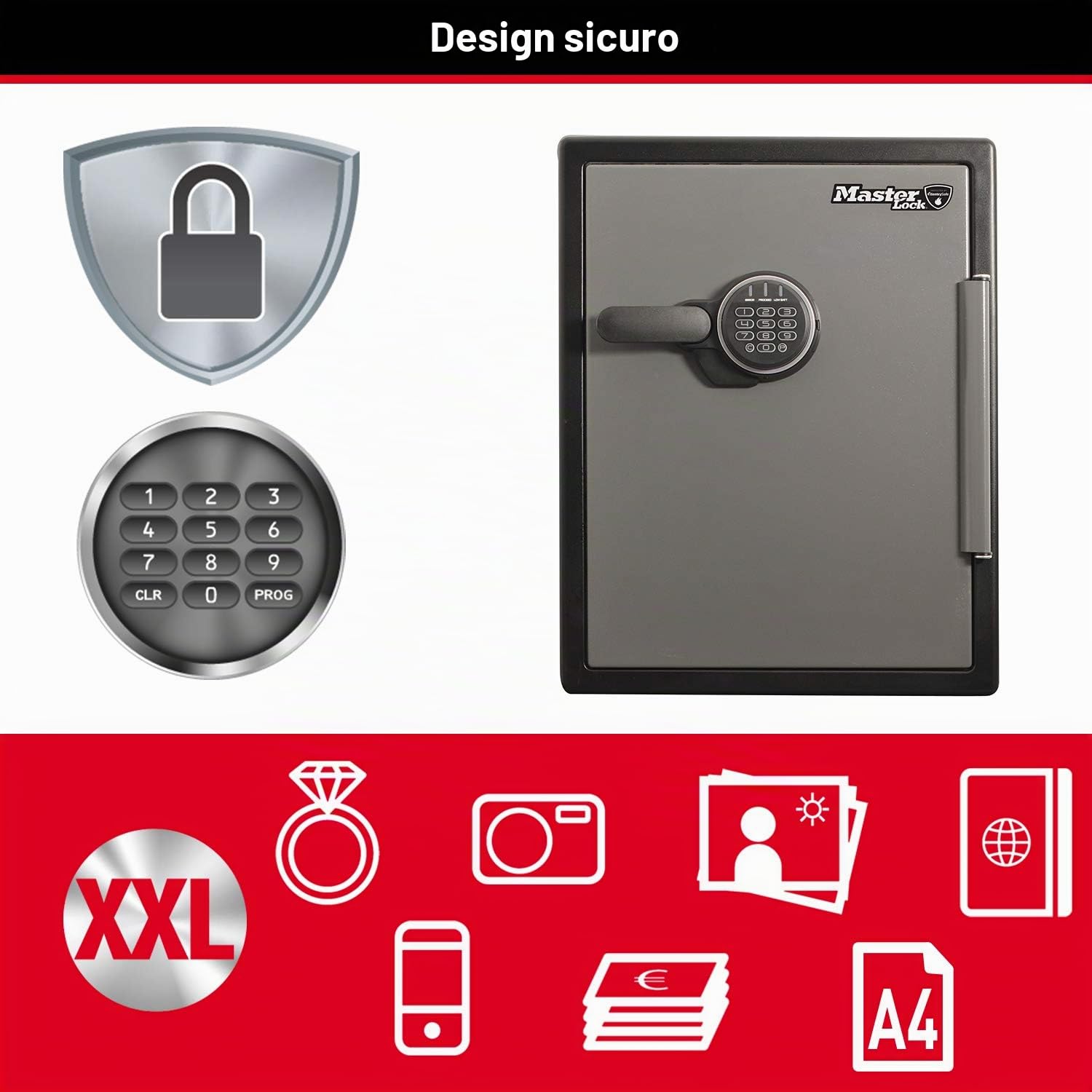 Master Lock Security Safe with Digital Combination LFW205FYC, 56L