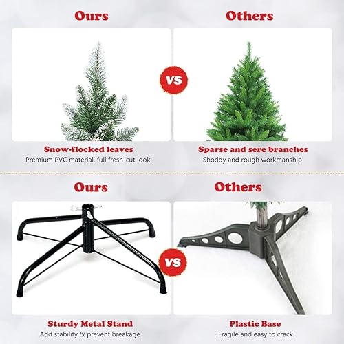 Miniatura 6 de Generic CHEFJOY - Árbol de Navidad con forma de lápiz, con conos de pino, árbol de Navidad con bisagras y soporte de metal, fácil de montar para el