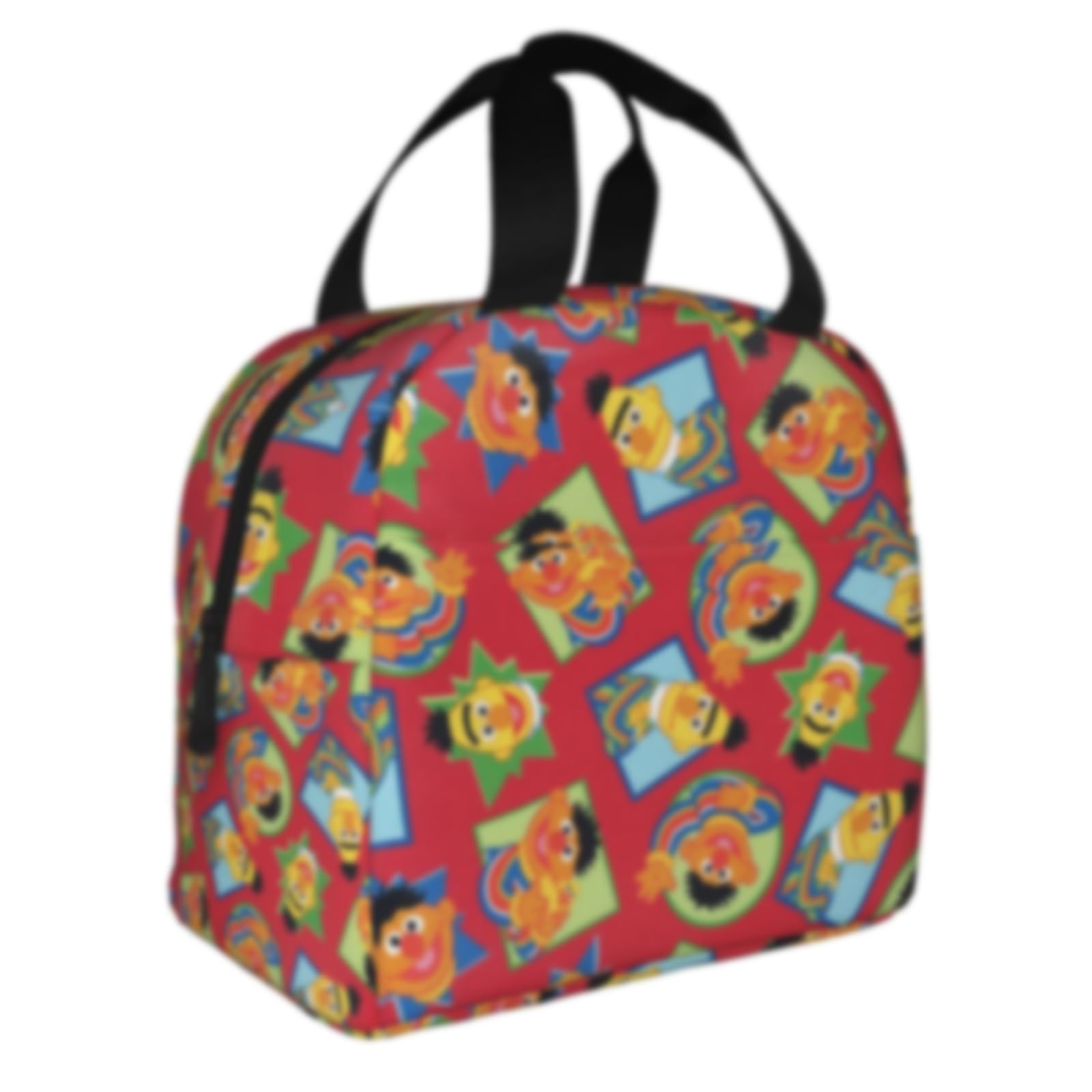 Cartoon Portable Lunch Bag Bert and Ernie Lunch Box Insulated Foldable Lunch Bag Picnic Lunch Box For Family, High Capacity Bag for Outdoor Travel Work Picnic