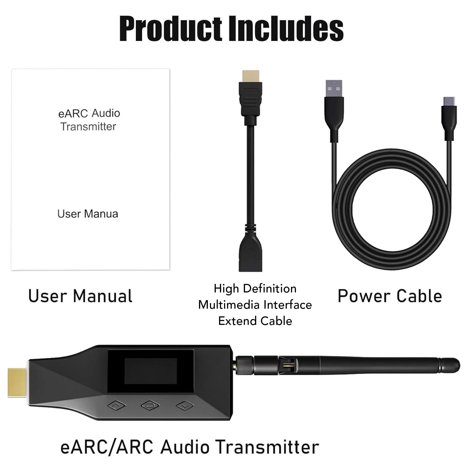 LICAEVEY Transmisor EARC ARC a Bluetooth, Adaptador de Audio AptX de Baja Latencia 24 bits 48KHz con Control de Volumen CEC para 2 Altavoces de Auriculares