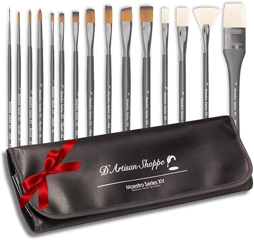 Miniatura 2 de Maestro Series XV - Juego de pinceles planos de 15 piezas y punta fina serie IV de 0 piezas