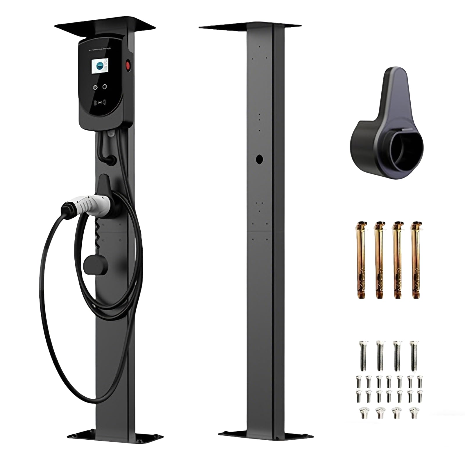 Wallbox - Supporto universale per colonna di carico EV per esterni | Supporto autoportante Wallbox con gestione dei cavi, supporto universale per stazioni di ricarica per auto elettriche