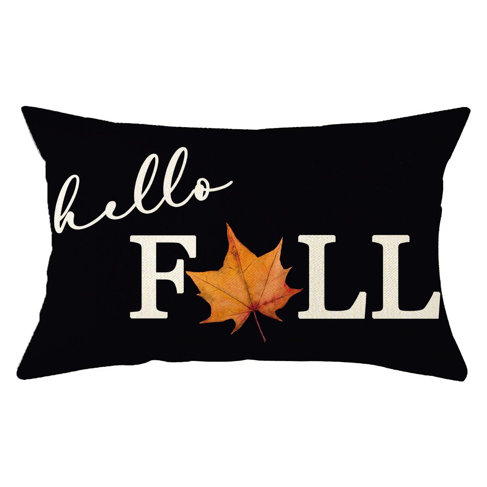 Ogiselestyle Hello Fall Maple Leaves Throw Pillow Cover 12x20 Inch Autumn Thanksgiving Harvest Farmhouse Decoration for Sofa Couch