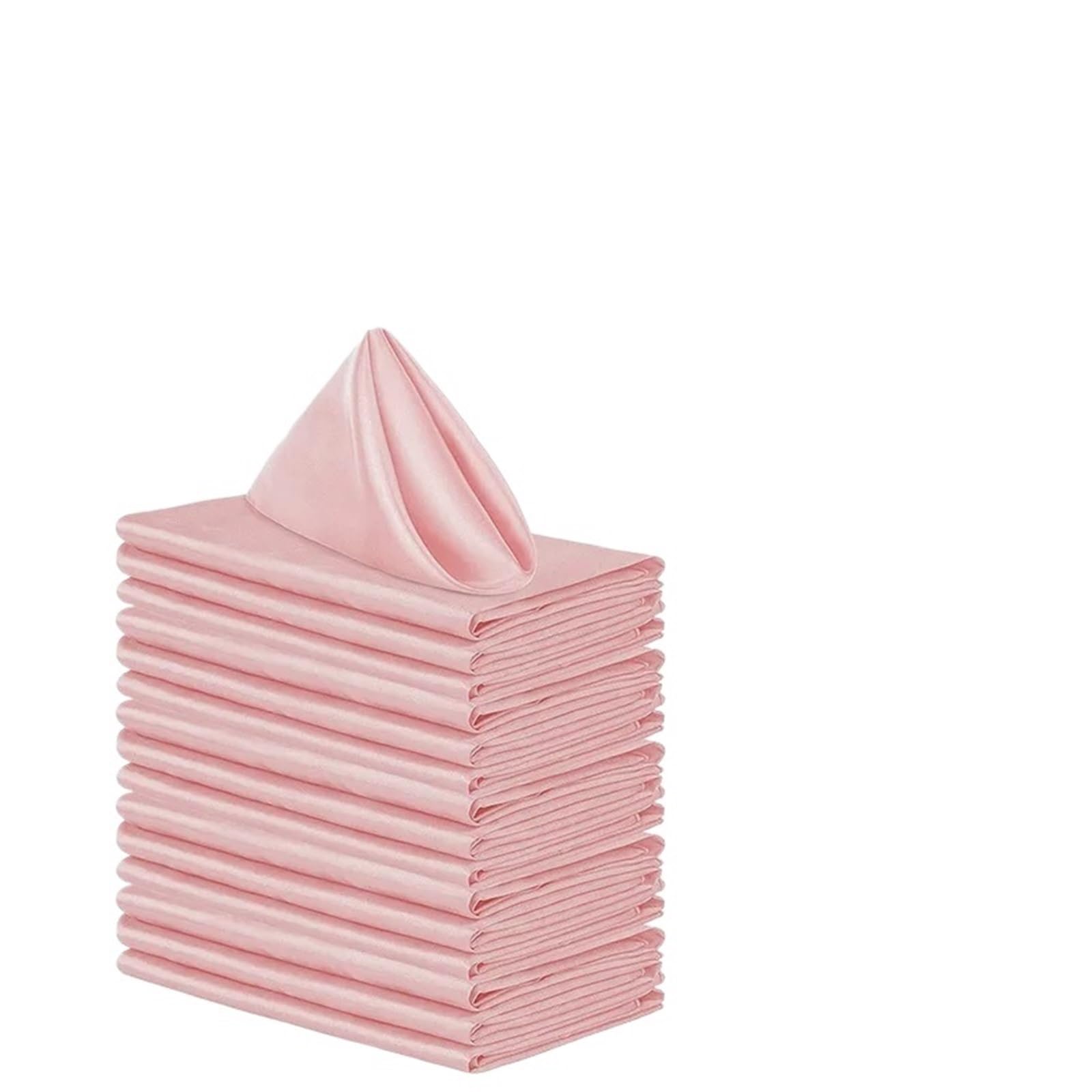 Table Napkins 12Pcs 30X30cm Satin Table Napkin Soft Handkerchief Romantic Wedding Banquet Square Napkins Dinner Decoration(Pink)