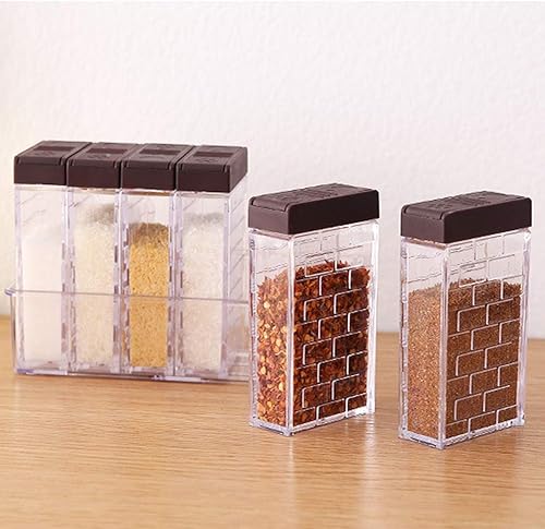 Miniatura 3 de Fydun 6 PieceS Set 2-Way Lid Opening Double Hole Seasoning Box Pot Set With Base Kitchen Tools And Supplies Wide Range Of Uses