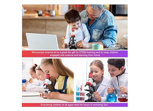 Kids Microscope, For Student Beginner with LED 100X, 400x, and 1200x Magnification, Kids Science Toy