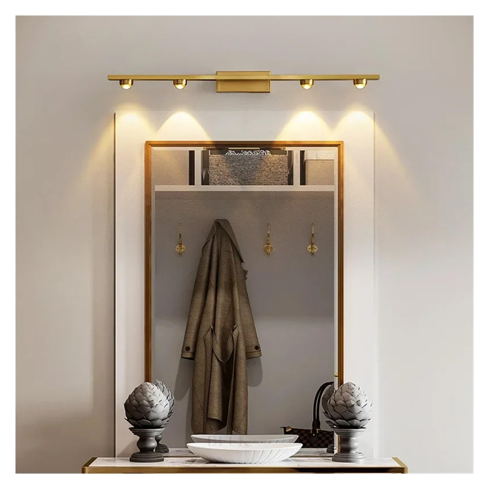 Całkowicie miedziana lampa ścienna LED nowoczesna lampka nocna do czytania w pomieszczeniach Nordic Scone Light do salonu sypialni Pełne pokrycie(Model D black)