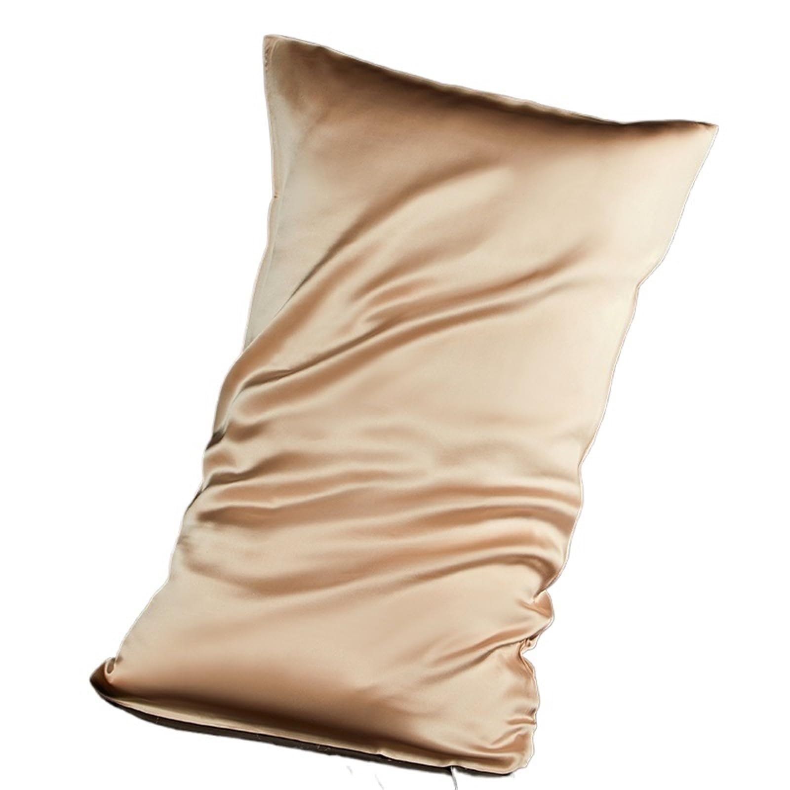 Taie d'oreiller en soie anti-rides et casse cheveux housse lit double face gold