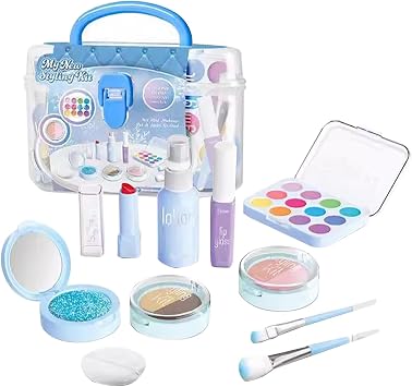Makeup Kit for Girls, Makeup Kit for Kids, Real Cosmetics Safe Makeup Set for Little Girls, Dressing Table,Perfect Princess Christmas Toys,Princess Birthday Play Kids Makeup Toys