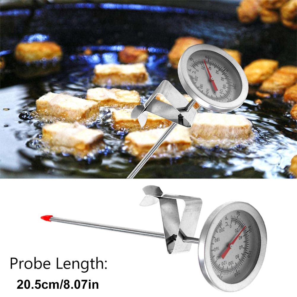 Termómetro de Aceite con Sonda de Acero Inoxidable para Barbacoa, Freír y Pollo Frito