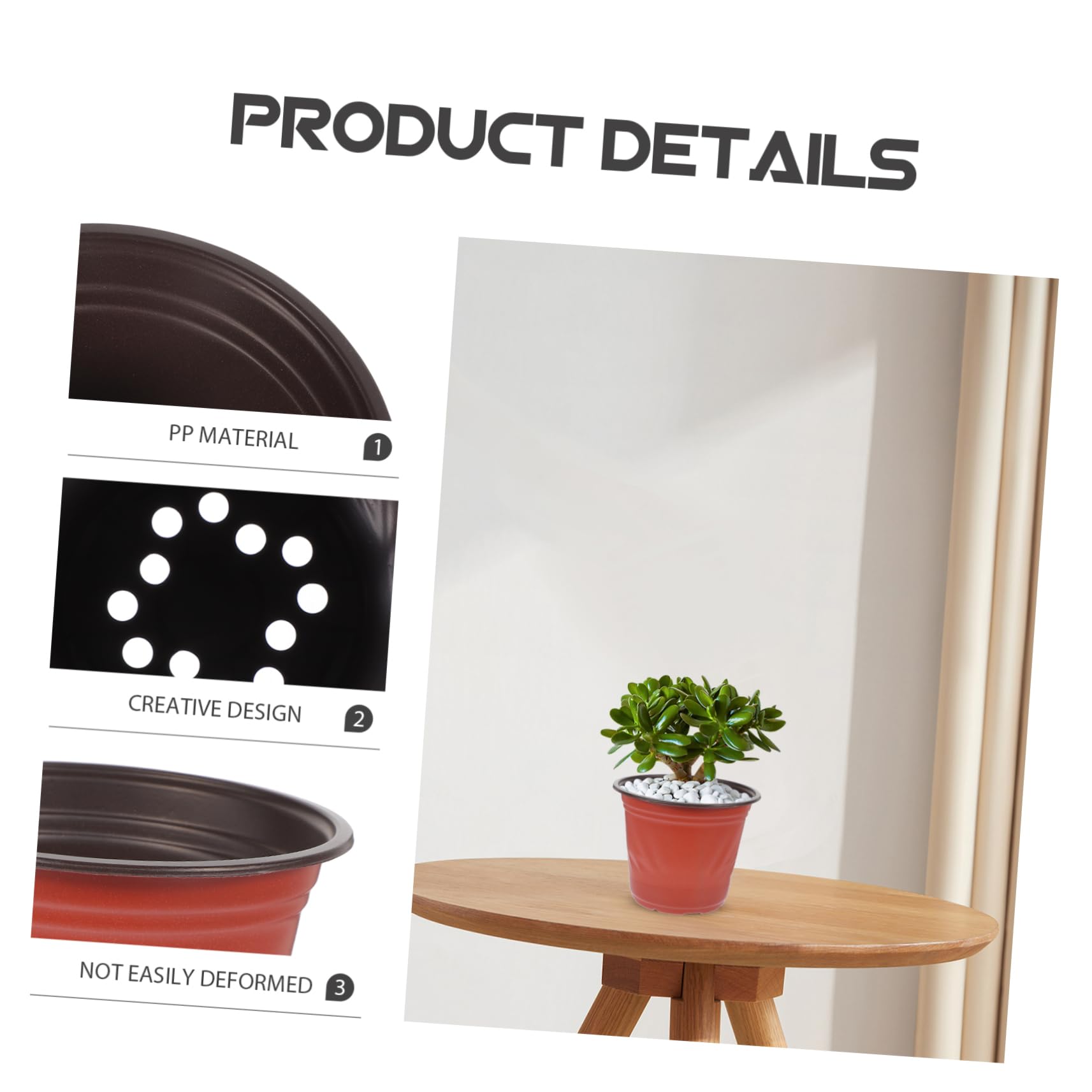 Pots de Fleurs en PP Bicolore 4.65 Pouces Lot de 50 pour Jardinage et Plantes Succulentes Réutilisables