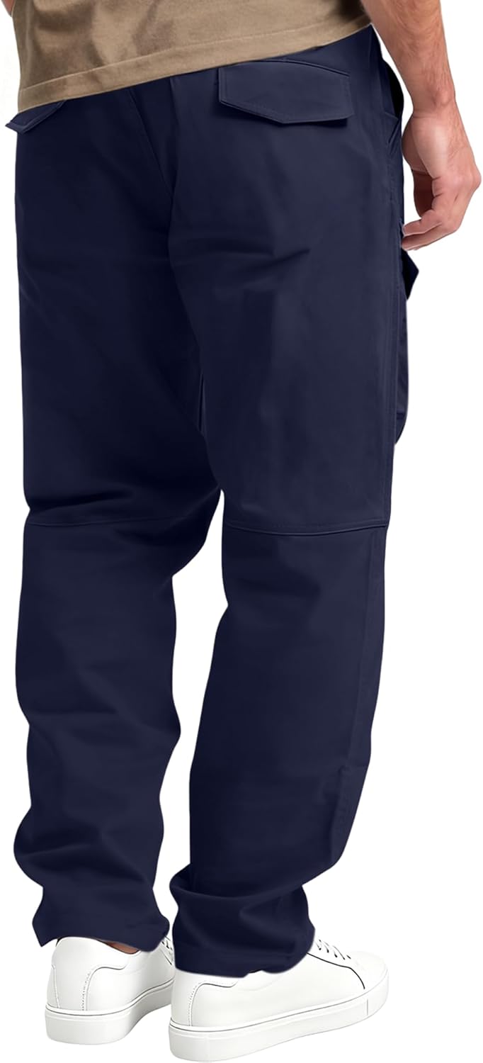 Mens Cargo Pants Elastic Waist Stretch Pants for Men Lightweight Quick-Dry Hiking Pants with Multi Pockets - Image 3