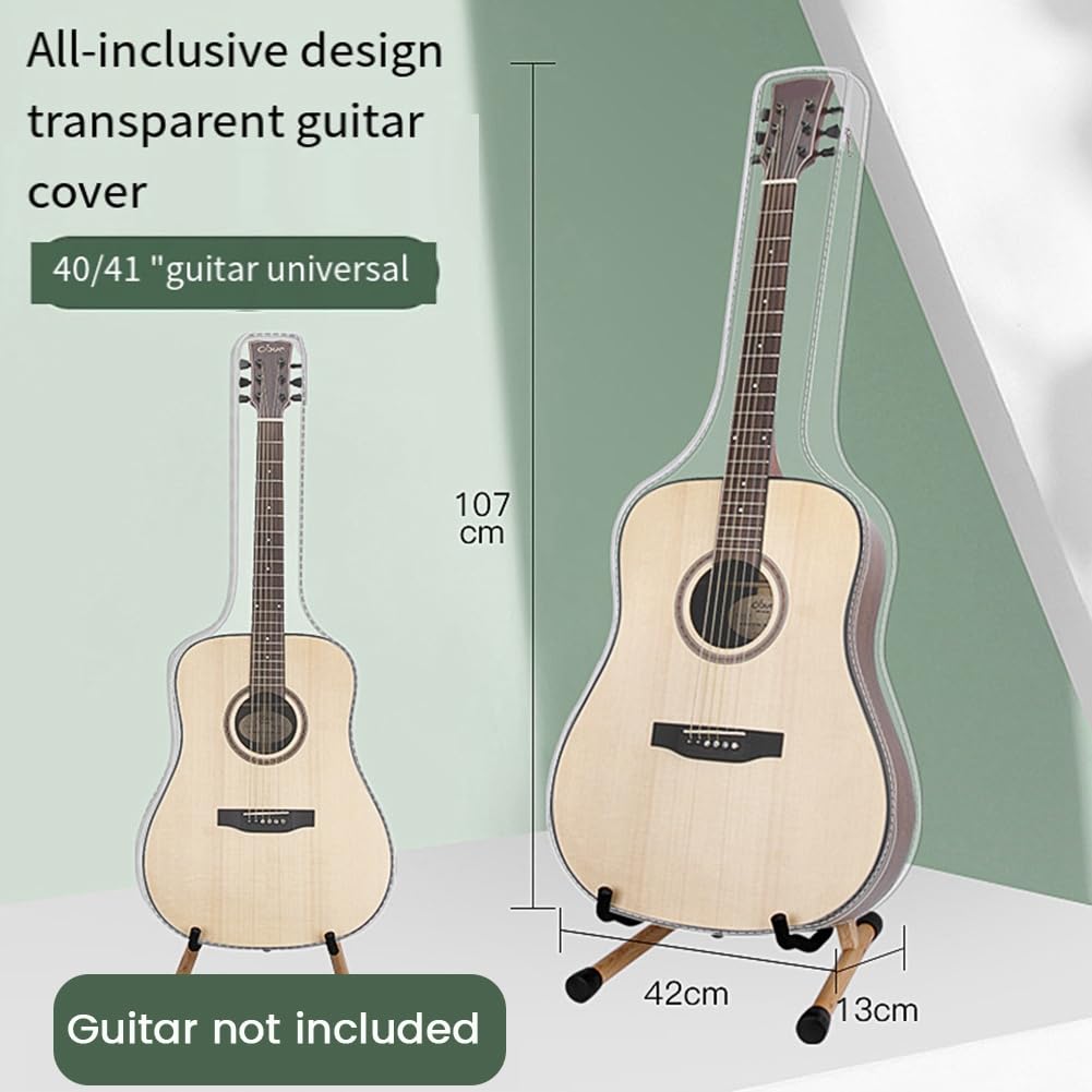 1 Pezzo Antipolvere per Chitarra Trasparente Traslucido Antipolvere Impermeabile per Chitarra Elettrica Acustica Borsa di Immagazzinaggio di Protezione, trasparente