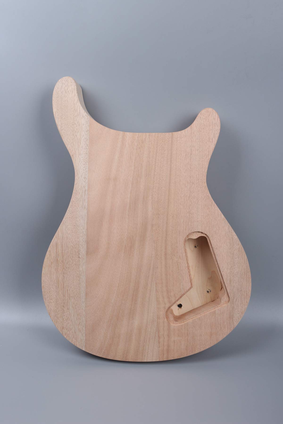 Yinfente 1 set di kit per chitarra elettrica naturale, manico e corpo in mogano, 22 tasti, scala da 61 cm, intarsio per uccelli, pickup S-S, ponte fisso
