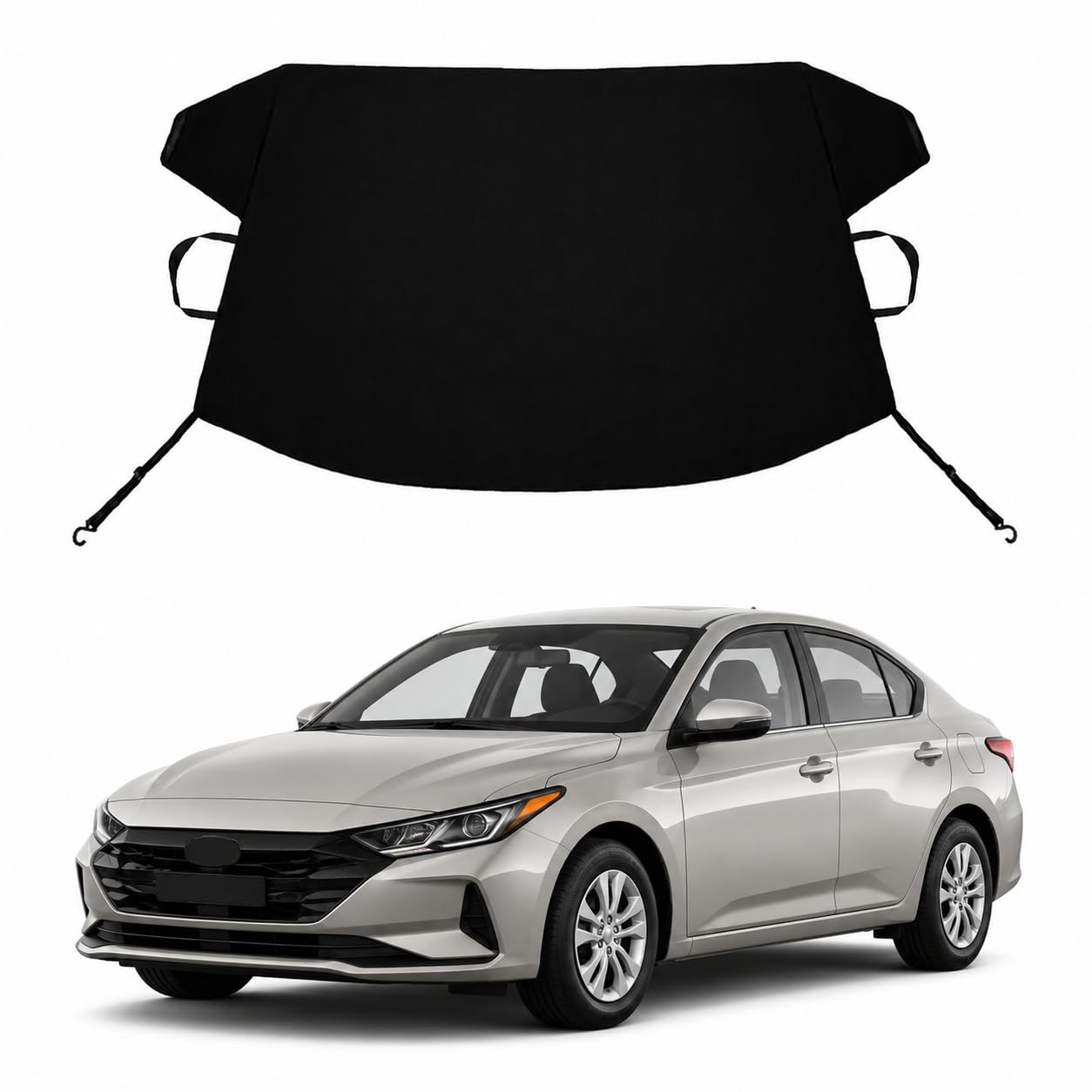 Accent Custom Windshield Cover for Ice and Snow H-yun-dai Accent Heavy Duty 600D Oxford Fabric Windshield Protector Fit Waterproof Frost Snow Cover Winter Car Accessories