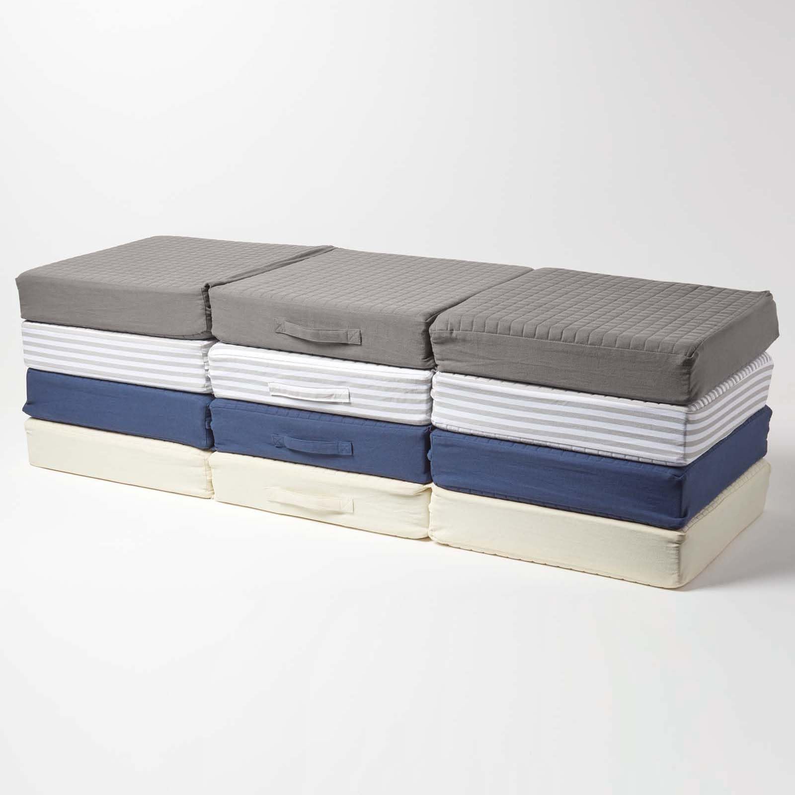 Homescapes Sitzerhöhung Sofa 3-Sitzer grau 150x50x10 cm, Dicke Sitzkissen Erhöhung für Erwachsene & Senioren, klappbares Aufstehkissen, orthopädischer Schaumstoff mit Baumwollbezug