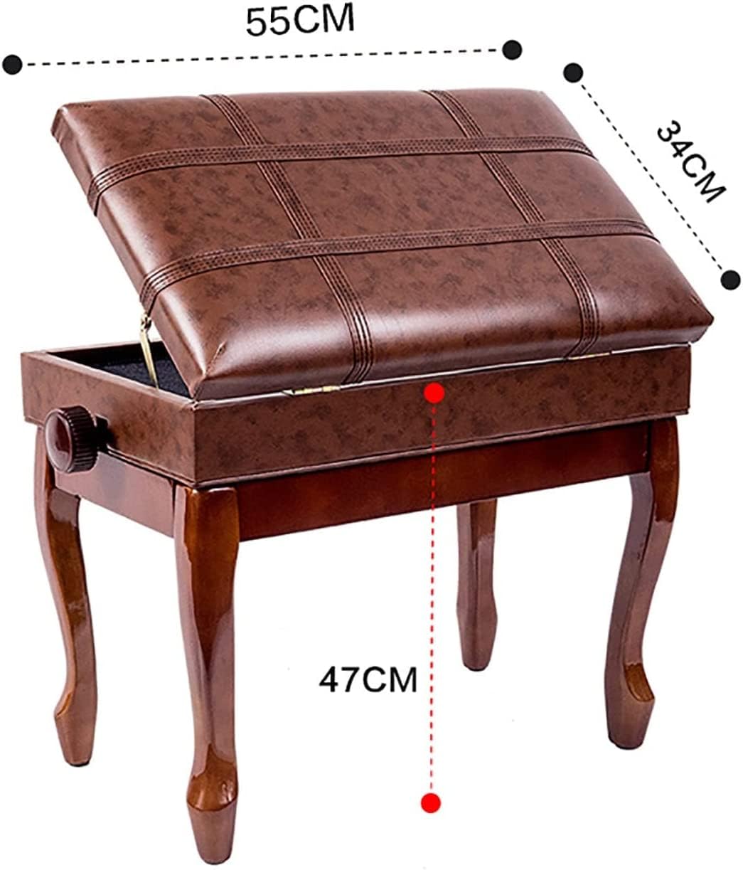 Ława do pianina, regulowana wysokość 10CM, ława do klawiatury solo (mahoń, tek, (tek)