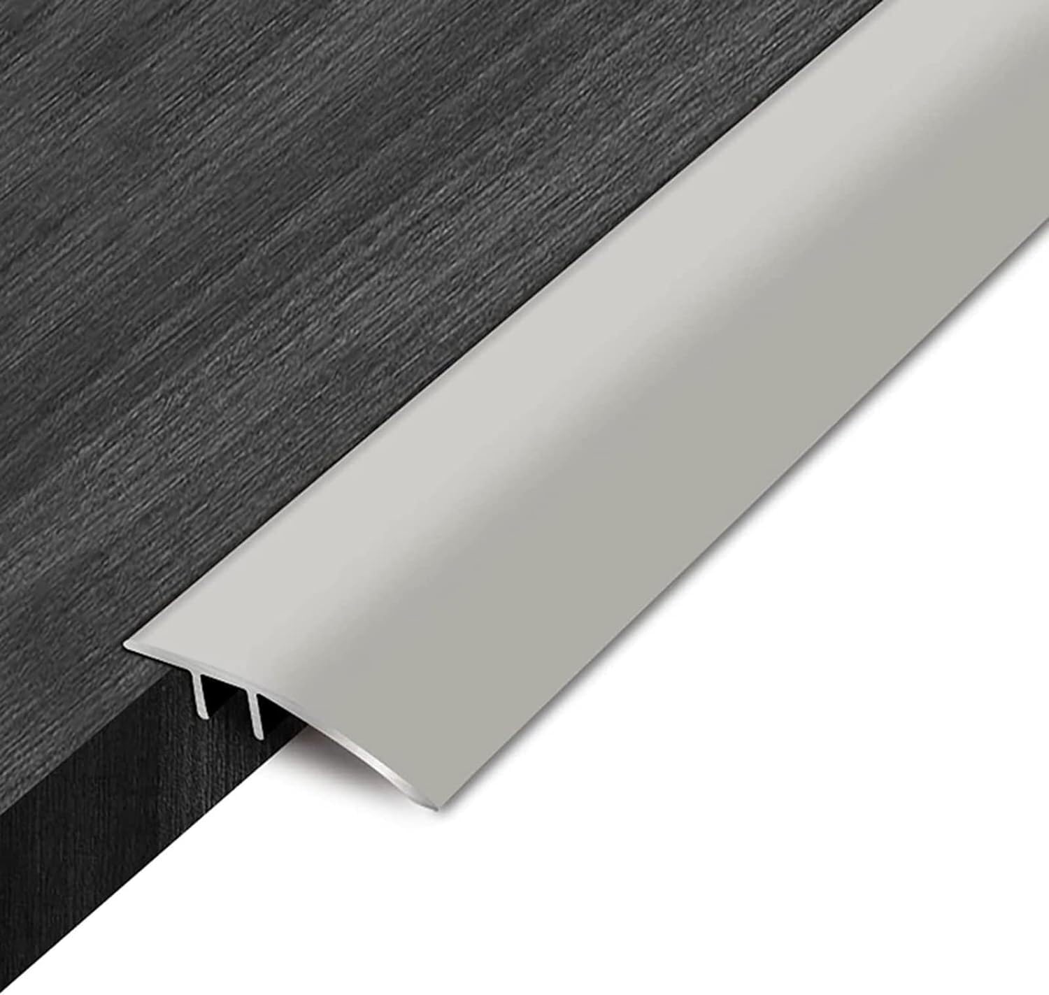 Self Adhesive Floor Transition Strip, Aluminum Floor Divider Strip Thresholds Reducer, Carpet Trim Bar for Front Door Doorways(Silver,Length 100cm/39 in)