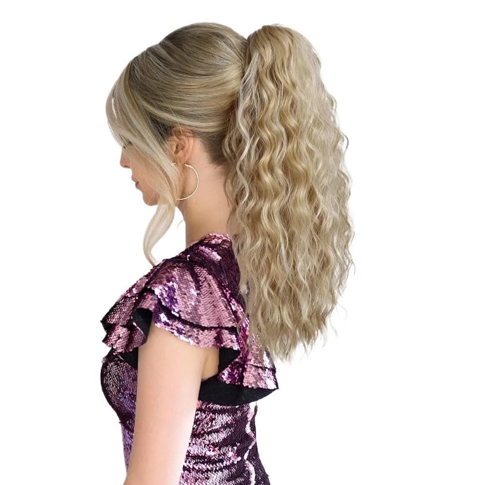 Extensiones Ponytail de cola de caballo de 45,72 cm con cola de caballo con clip en la cola de caballo, pelo sintético de aspecto natural para mujeres (30H27)