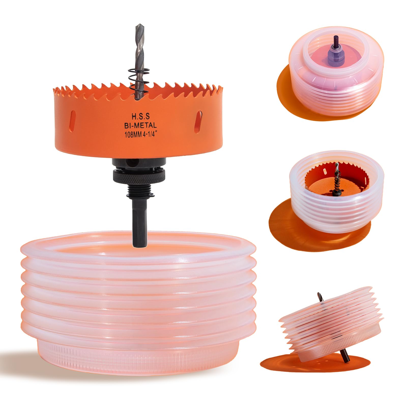 Photo 1 of VIKITON 4-1/4 Hole Saw for Recessed Lights, 4.25 Inch Hole Cutter with Dust Bowl Catcher for Led Recessed Lighting 4 Inch and Wood Metal Drywall, Bi-Metal Construction
